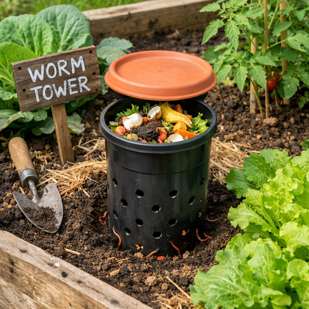 Build a Worm Tower for Your Garden (DIY Composting Made Easy)