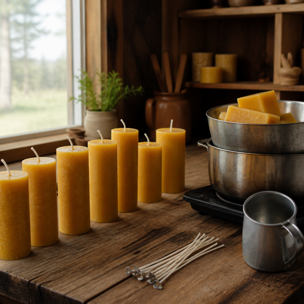 Beeswax Candles and Firestarters for Off-Grid Light